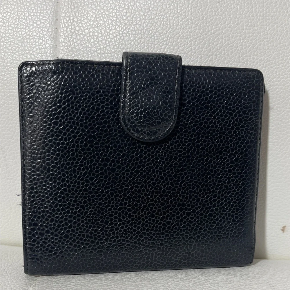 Authentic CHANEL Timeless CC Logo Caviar Leather Wallet